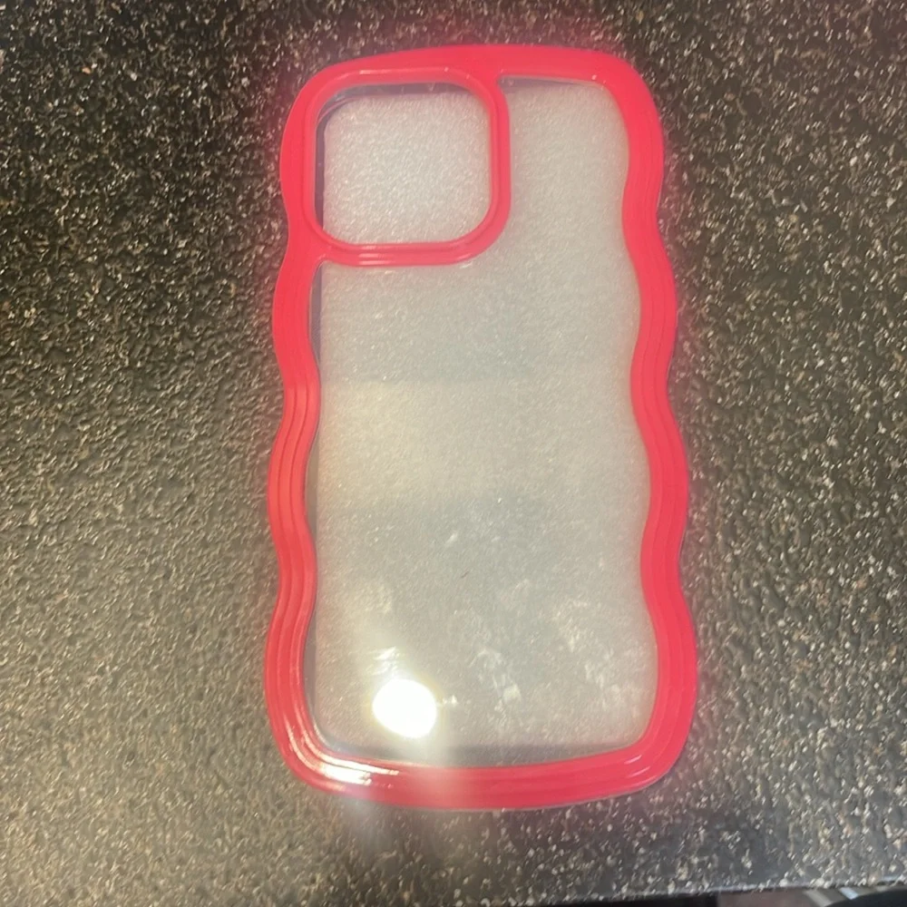Pink 3D Dual-Layer Wavy Scratch-Resistant, Sweat-Proof And Phone Case